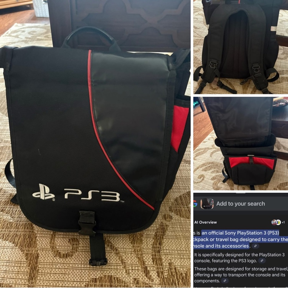 Sony PS3 Black and Red Backpack